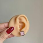 316L Çelik | Pembe Yonca Küpe