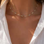 925 Gümüş | Lacivert Taşlı Göz Charmlı Choker Kolye