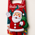 Ahşap Yeni yıl Noel Baba Magnet Açacak