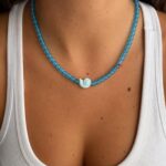 Handmade Cam Boncuk Deniz Kabuğu Kolye