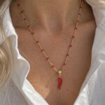 925 Gümüş | Top Zincirli Şans Biberi Cornicello Kolye